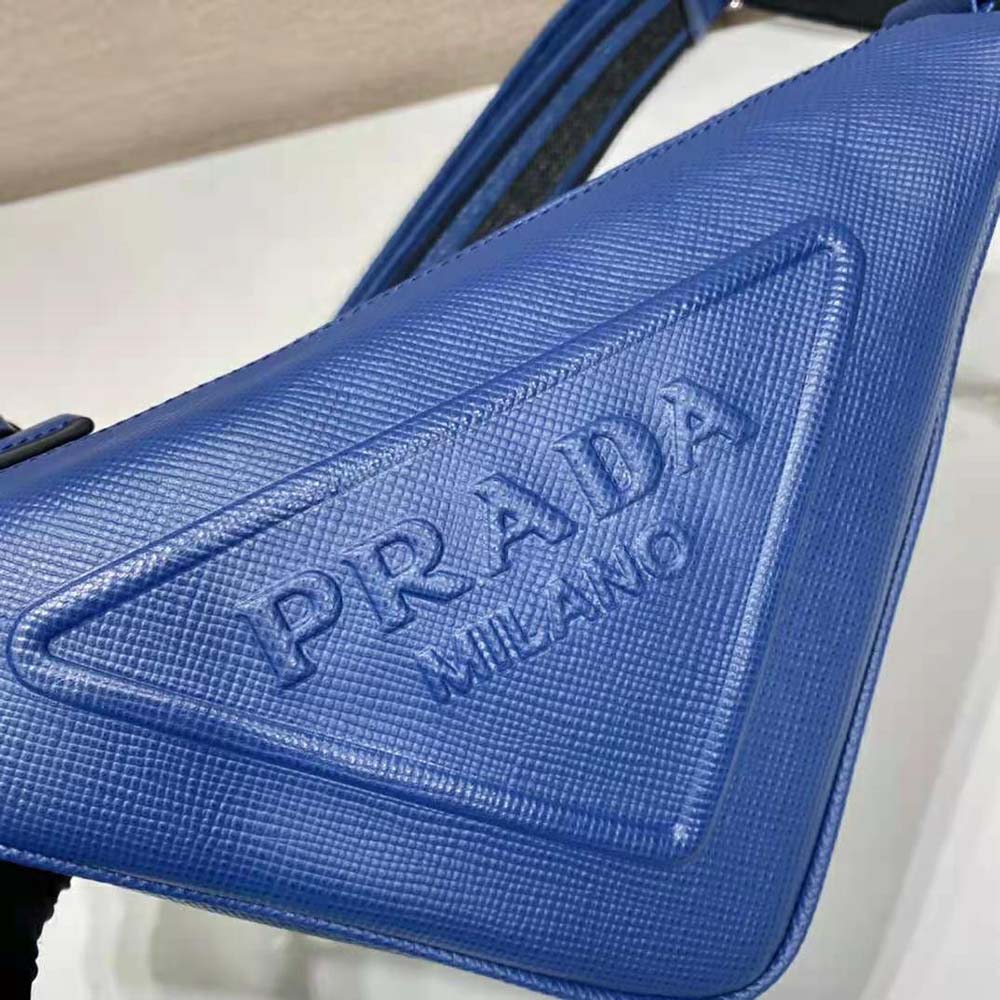 Prada Women Saffiano Prada Triangle Bag-Navy