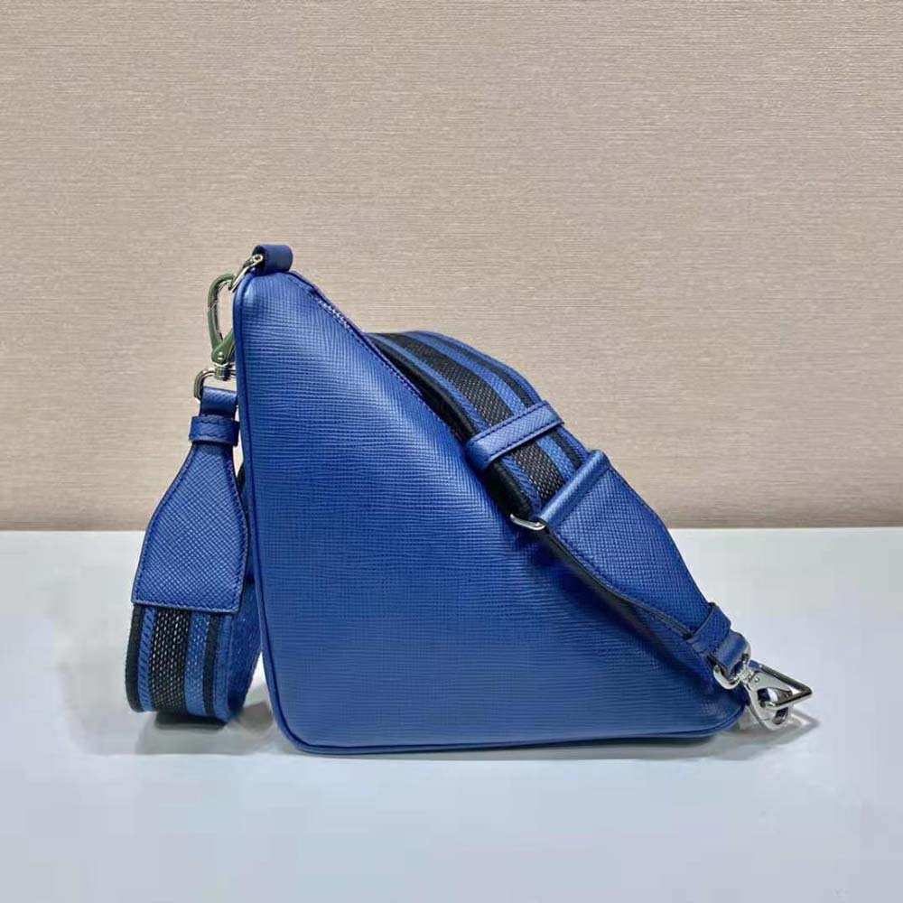 Prada Women Saffiano Prada Triangle Bag-Navy