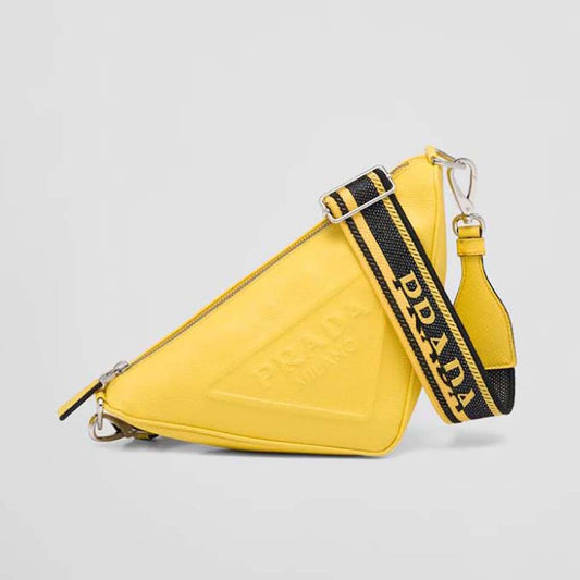 Prada Women Saffiano Prada Triangle Bag-Yellow