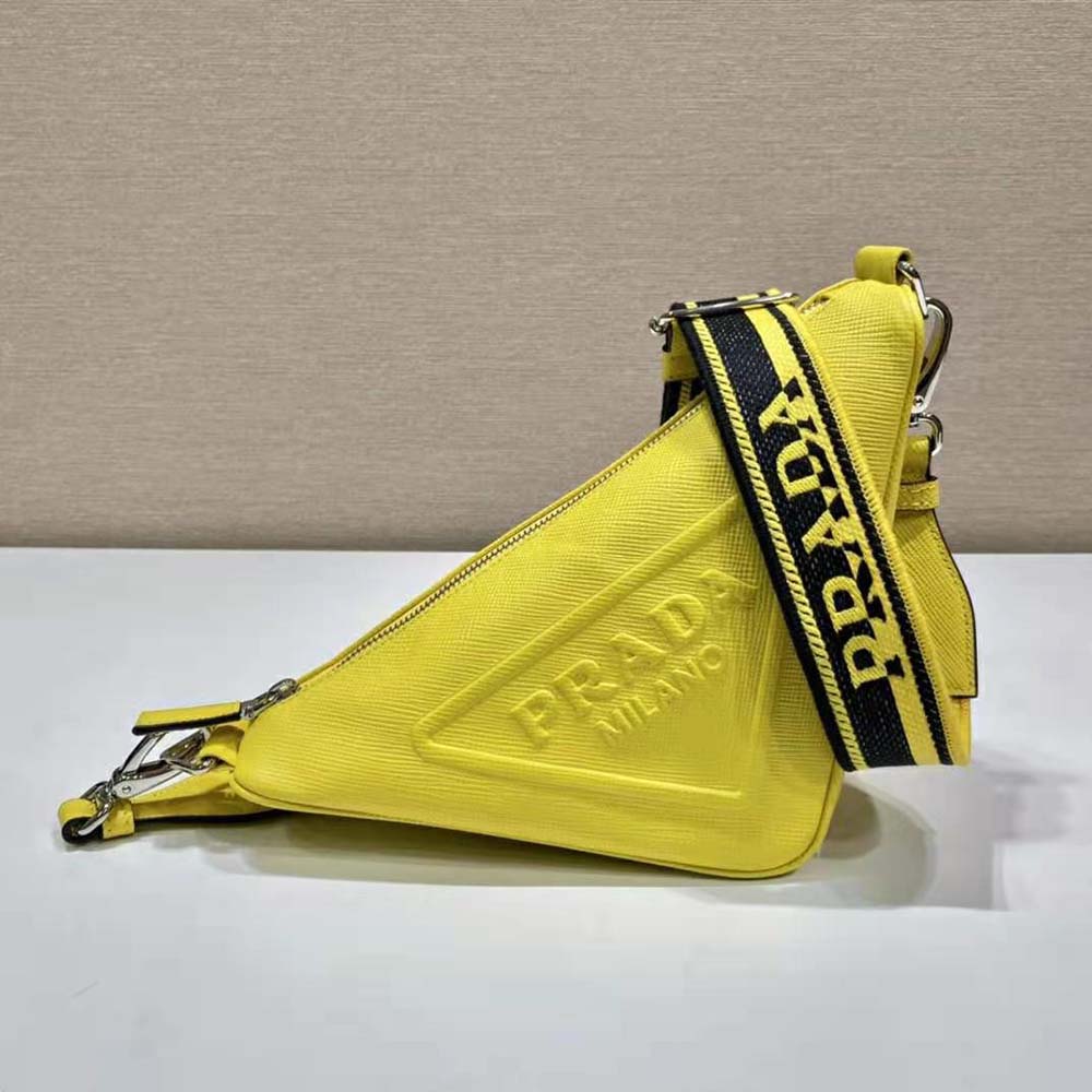 Prada Women Saffiano Prada Triangle Bag-Yellow