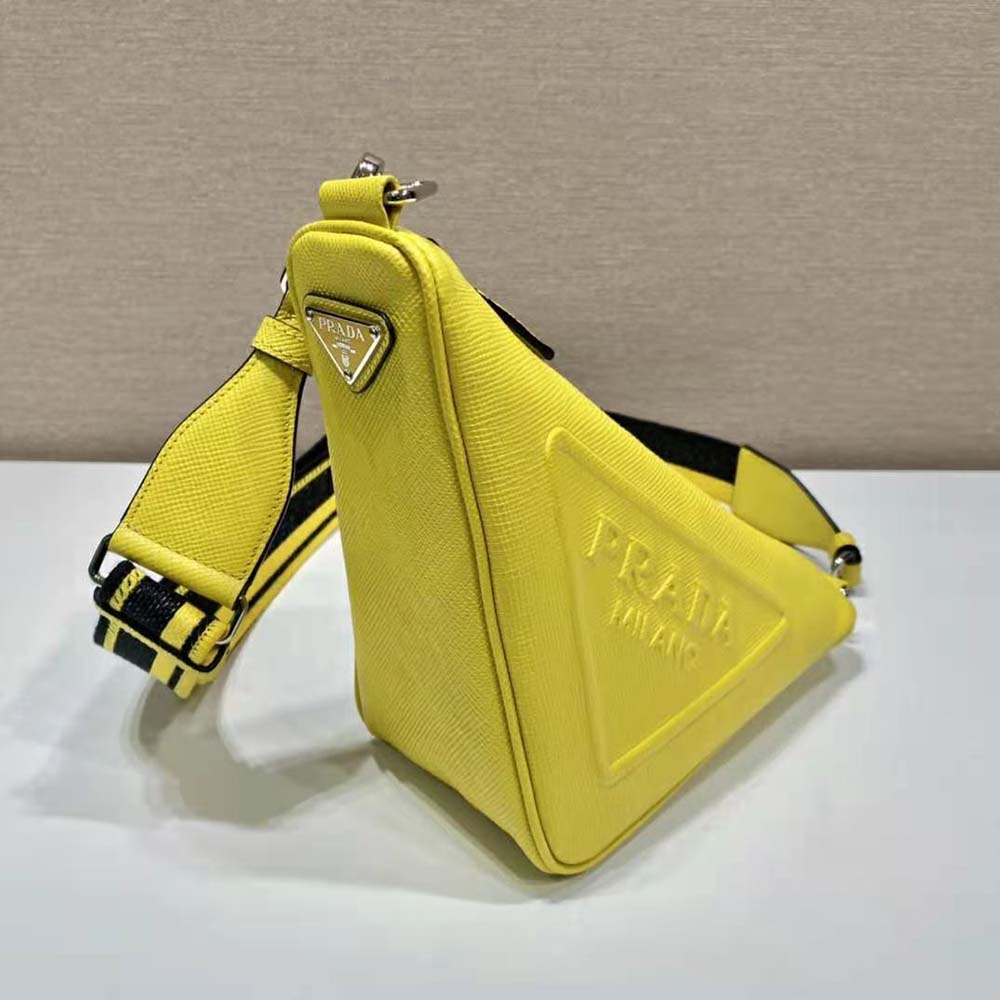 Prada Women Saffiano Prada Triangle Bag-Yellow