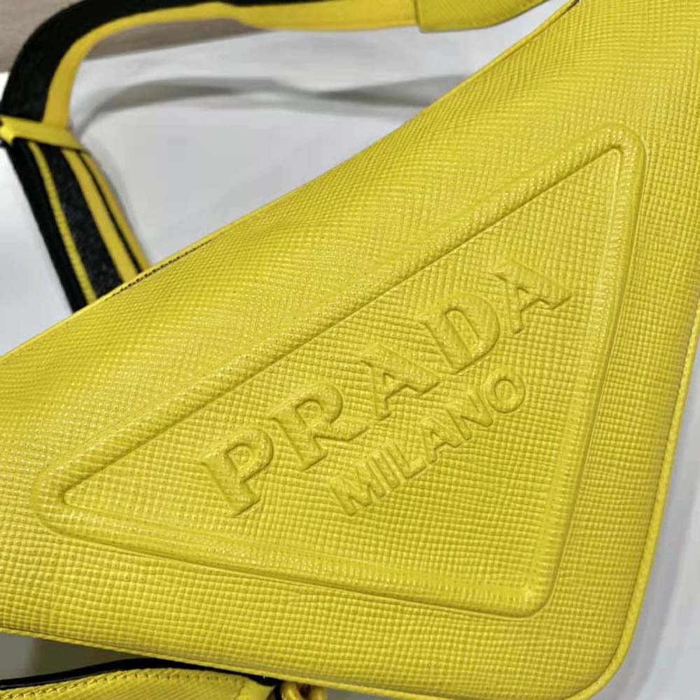 Prada Women Saffiano Prada Triangle Bag-Yellow