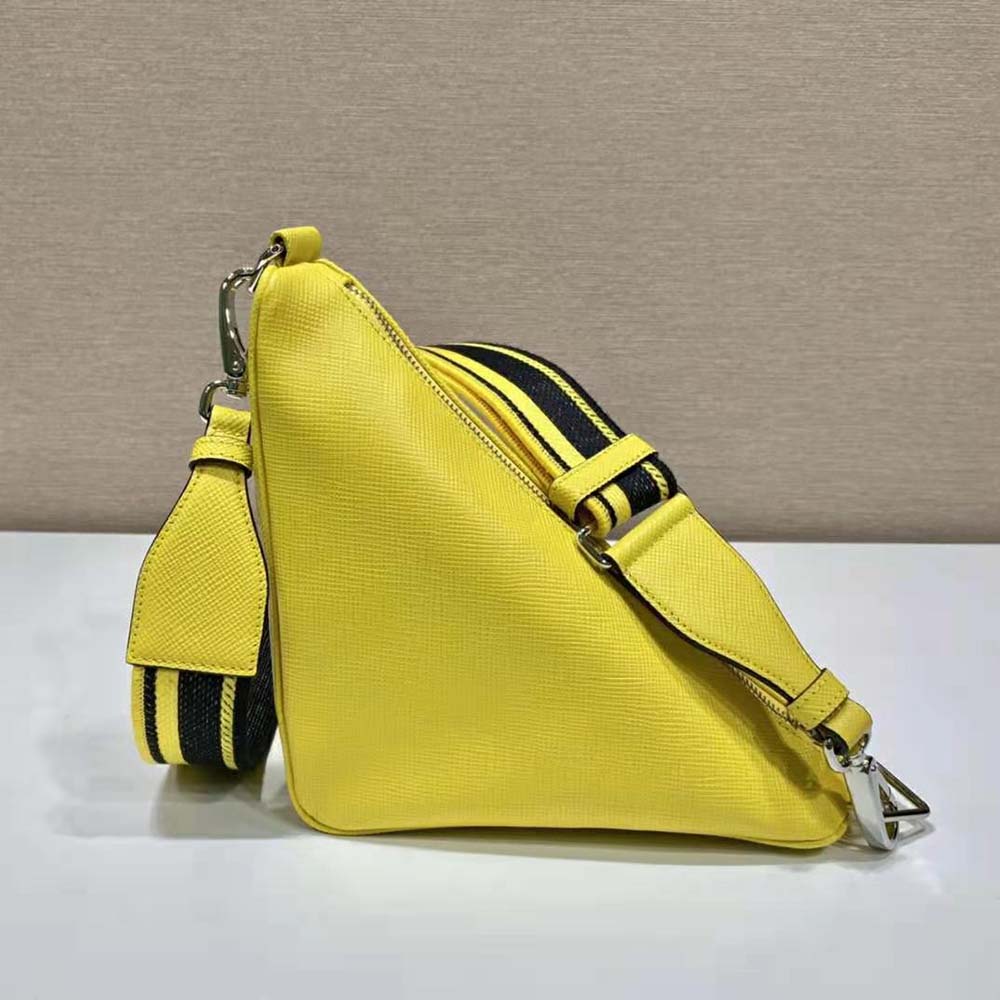 Prada Women Saffiano Prada Triangle Bag-Yellow