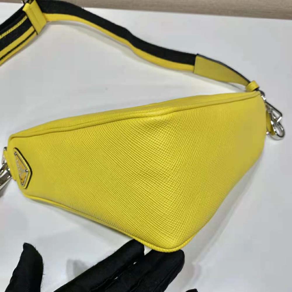 Prada Women Saffiano Prada Triangle Bag-Yellow