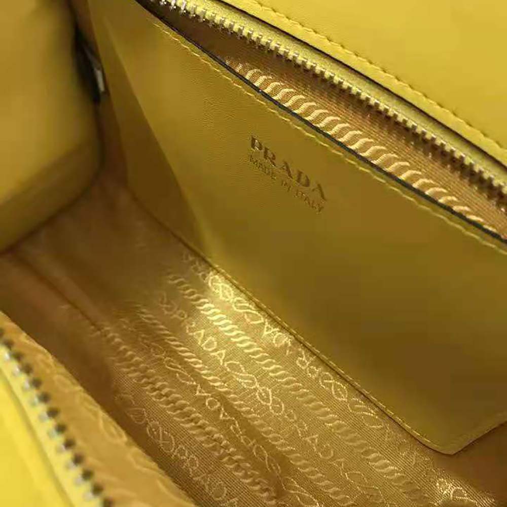 Prada Women Saffiano Leather Prada Kristen Handbag-Yellow