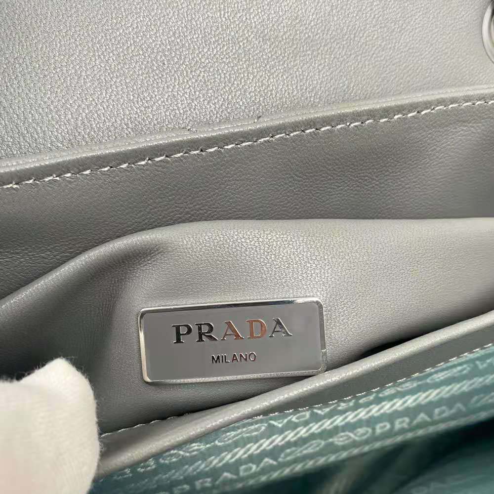 Prada Women Small Nappa Leather Prada Spectrum Bag-Silver