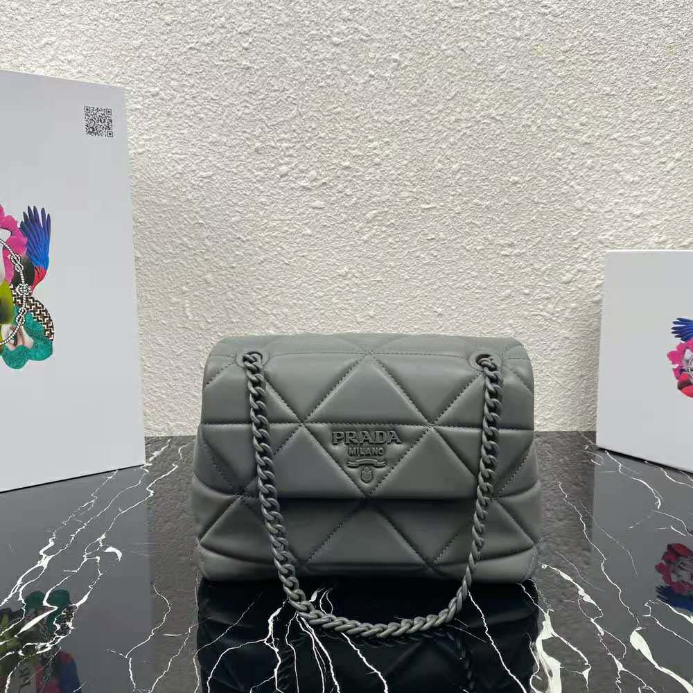 Prada Women Small Nappa Leather Prada Spectrum Bag-Silver