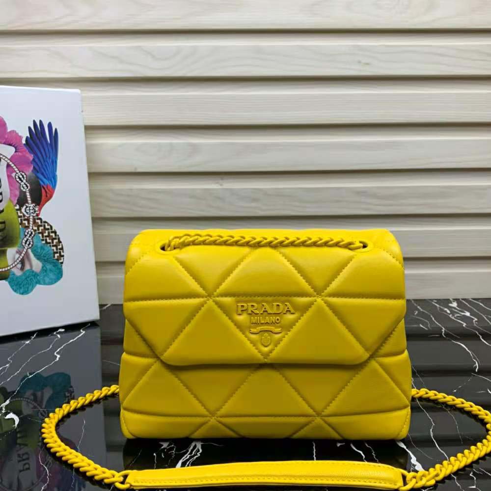 Prada Women Small Nappa Leather Prada Spectrum Bag-Yellow