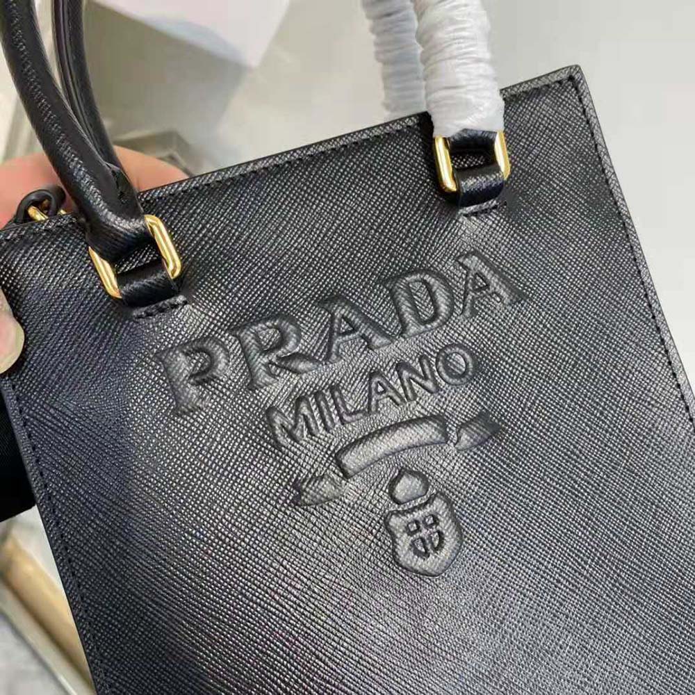 Prada Women Small Saffiano Leather Handbag-Black