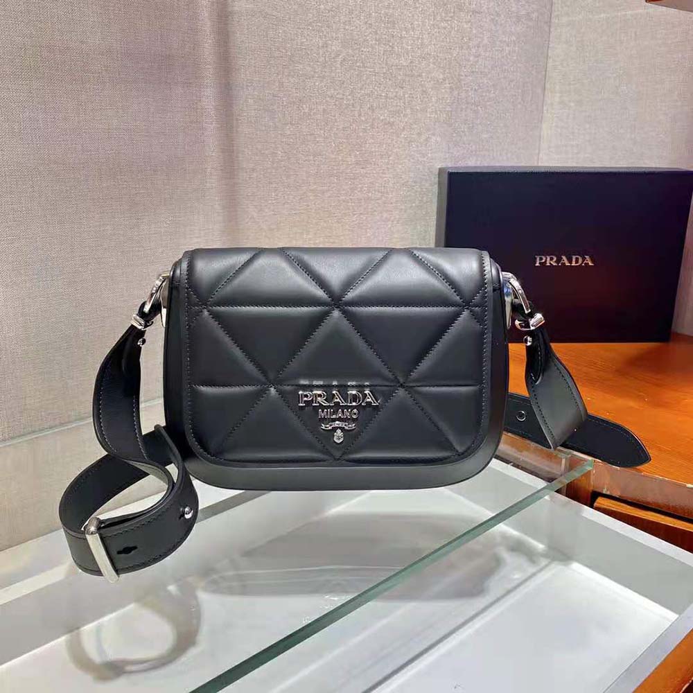 Prada Women Spectrum Leather Bag-Black