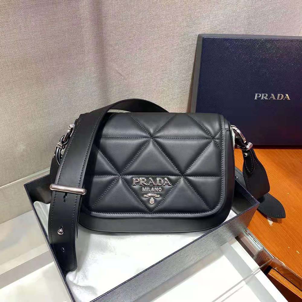 Prada Women Spectrum Leather Bag-Black