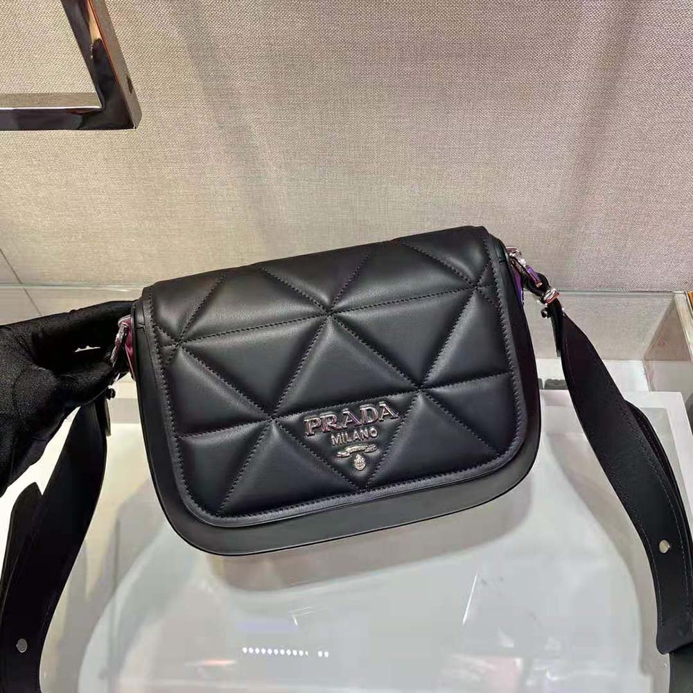 Prada Women Spectrum Leather Bag-Black