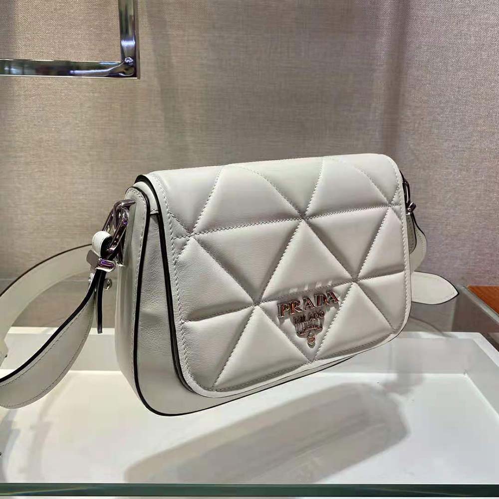 Prada Women Spectrum Leather Bag-White