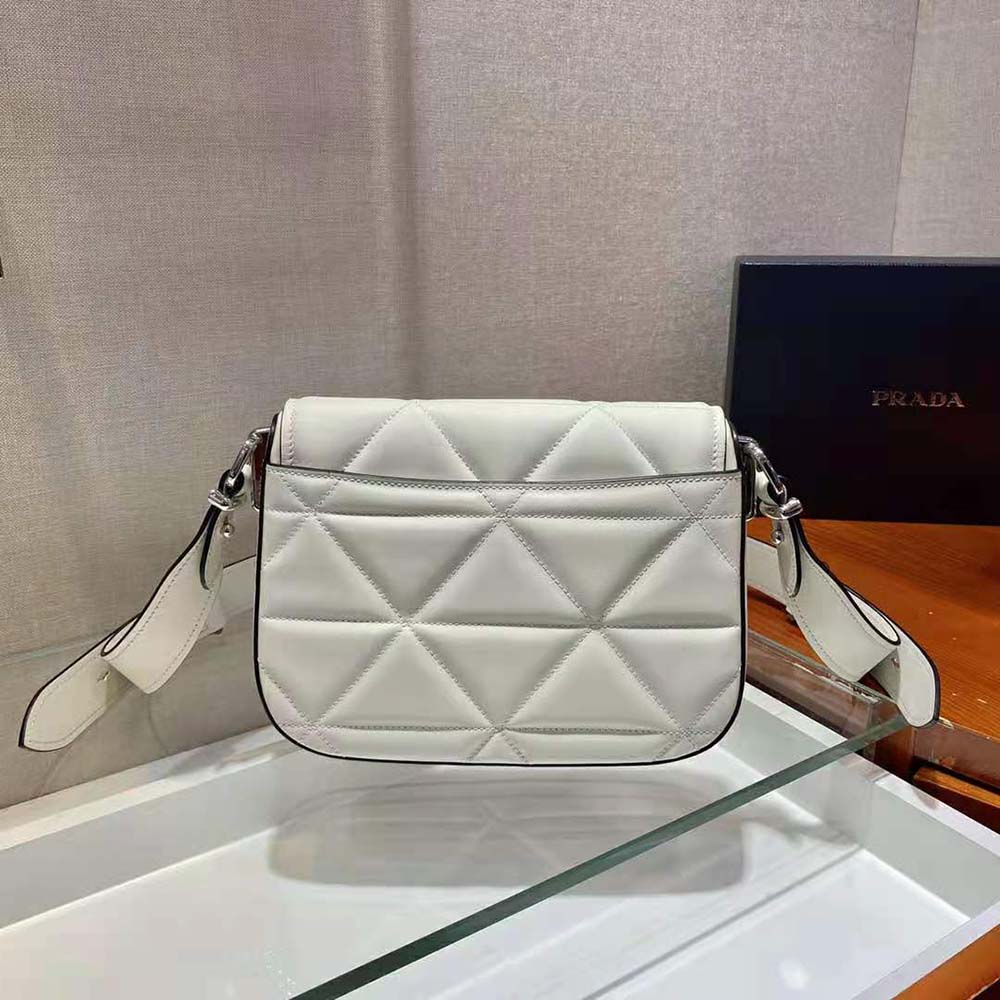 Prada Women Spectrum Leather Bag-White