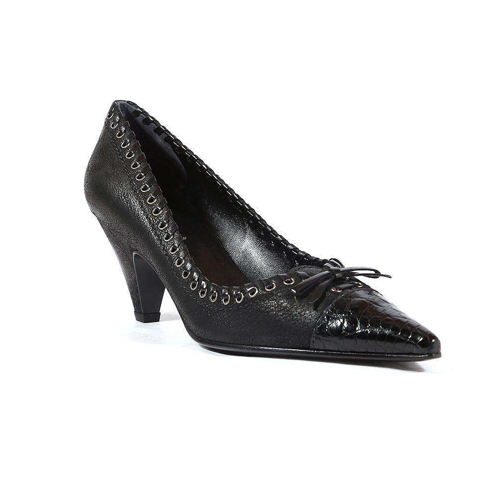 Prada Women's Shoes Black leather Pumps (PRW11)