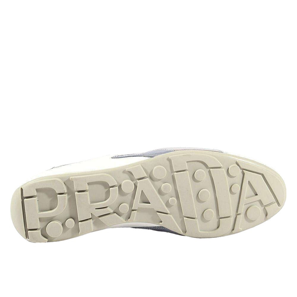 Prada Women's shoes White & Silver Sports Sneakers 3E4709