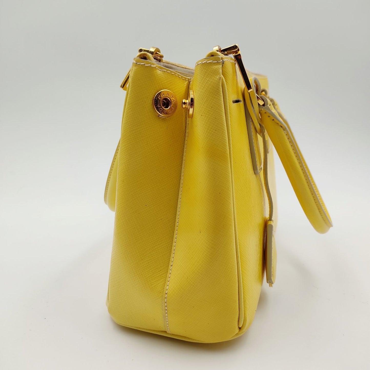 PRADA Mini Galleria bag in yellow patent leather