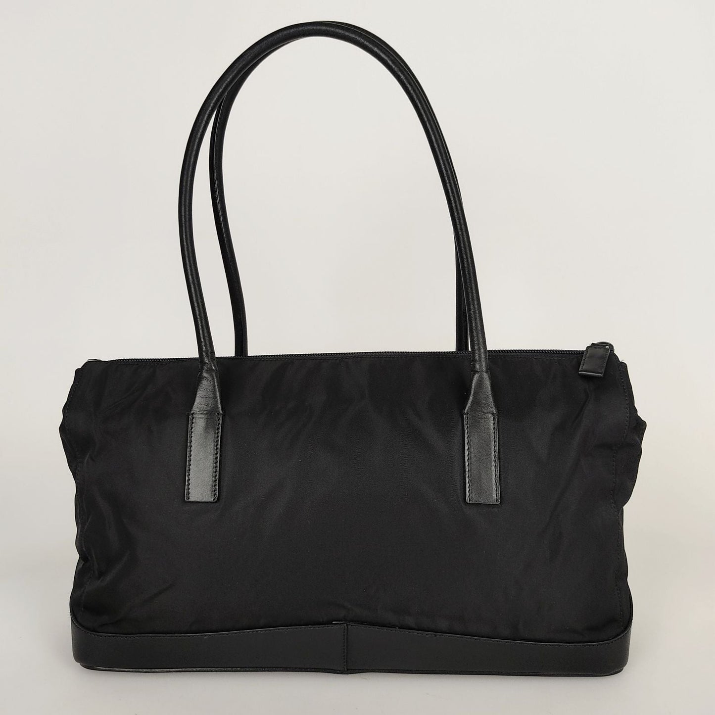 PRADA unisex shoulder bag in nylon and black leather