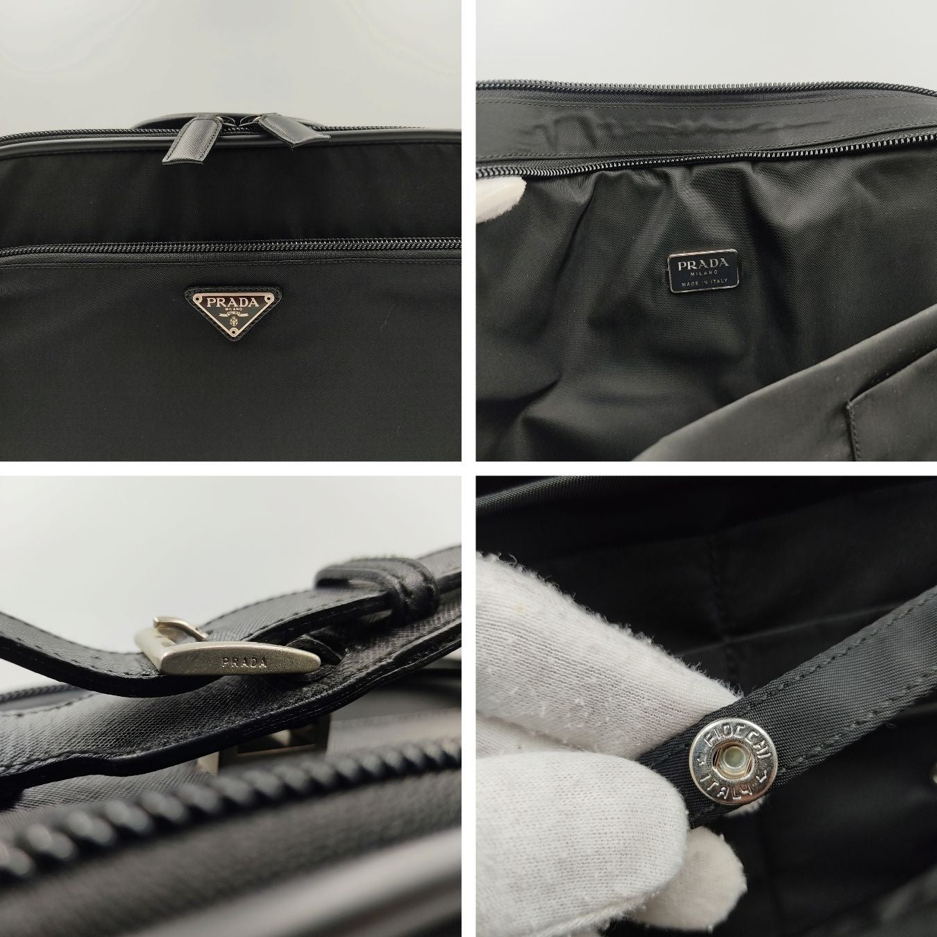 PRADA business bag in nylon and Saffiano leather