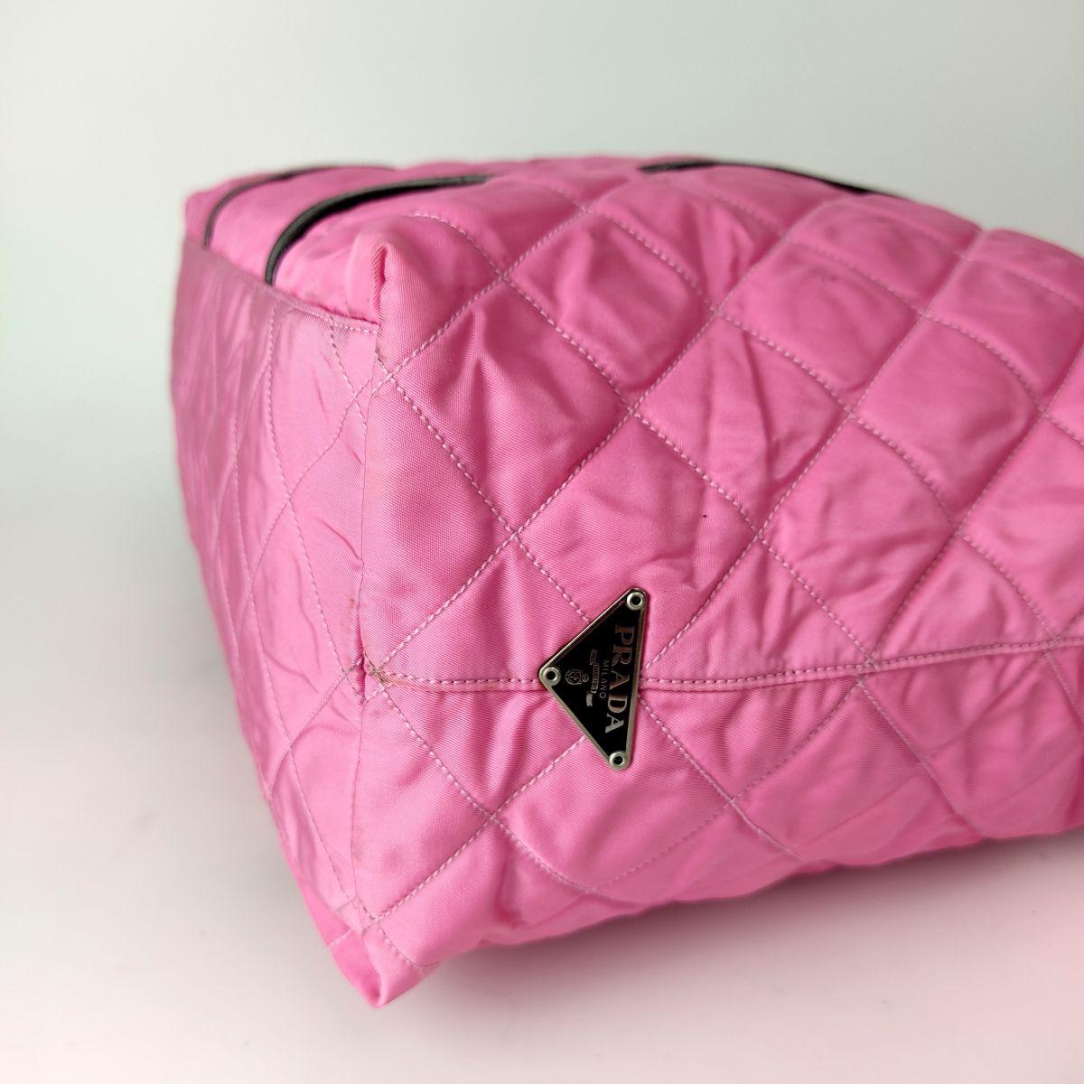 PRADA Begonia quilted nylon travel bag