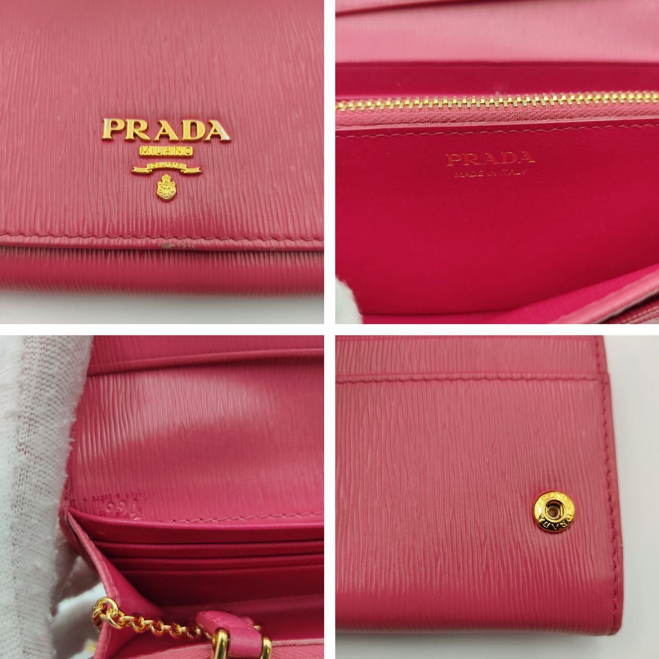 PRADA Saffiano long wallet with card