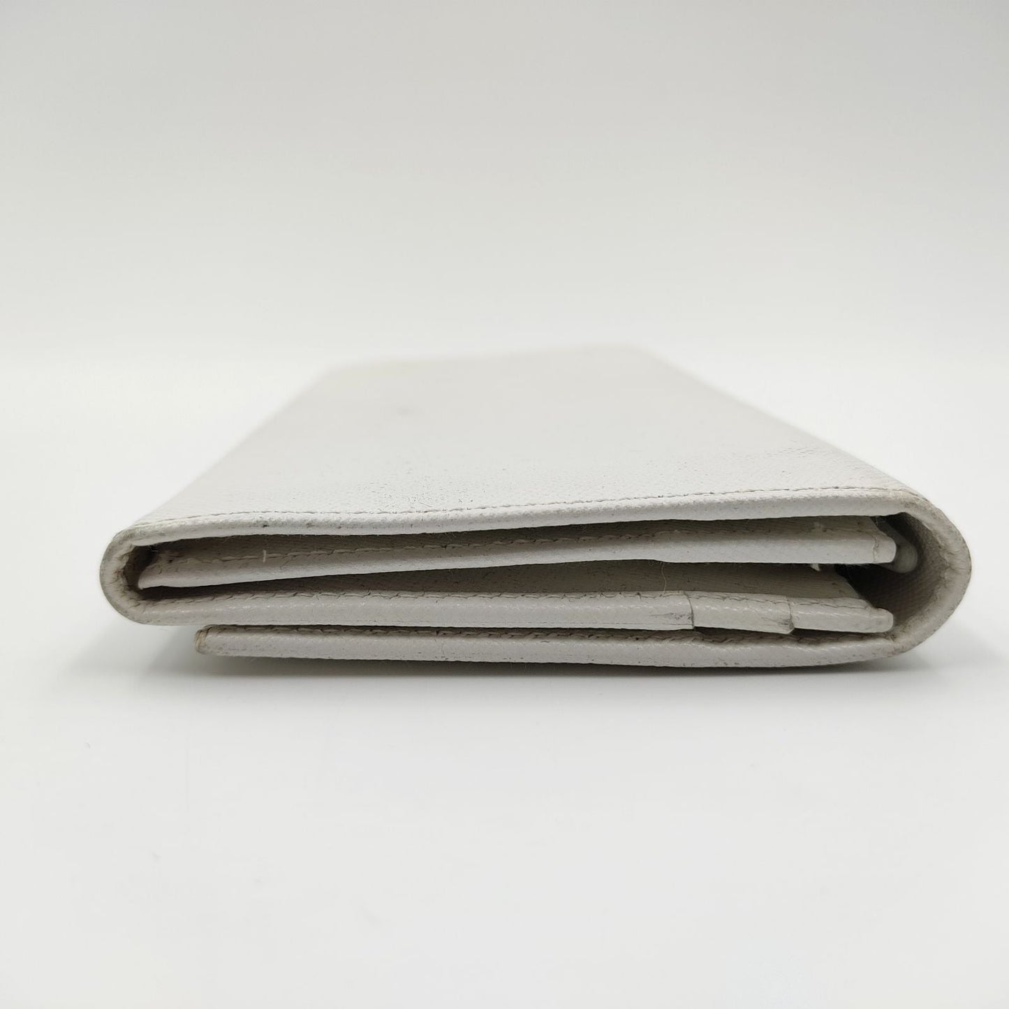 PRADA Saffiano long wallet in white leather