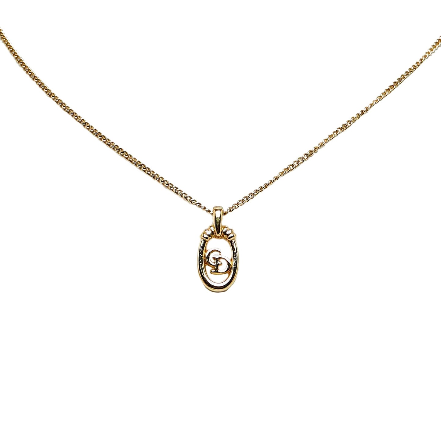 DIOR Gold-Tone Pendant Necklace Costume Necklace