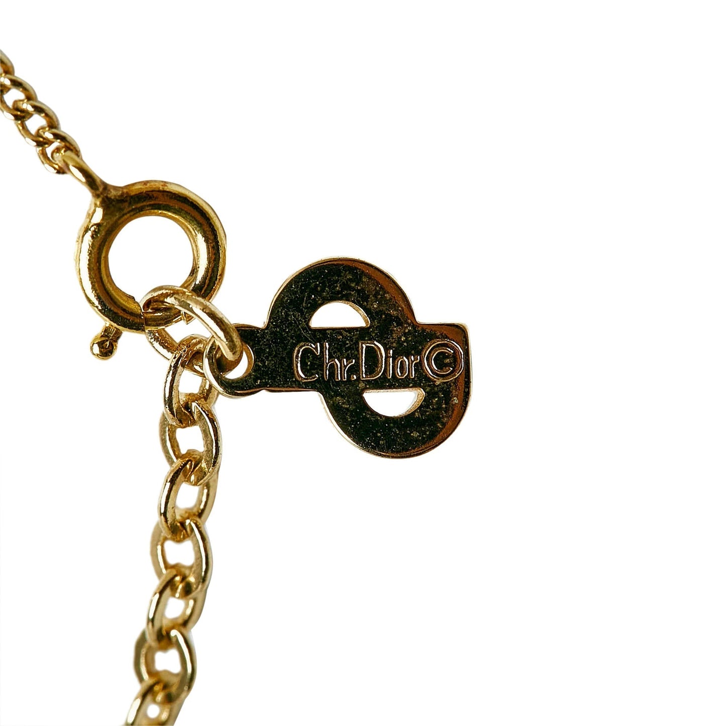 DIOR Gold-Tone Pendant Necklace Costume Necklace