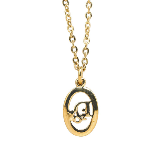 DIOR Gold-Tone Pendant Necklace Costume Necklace