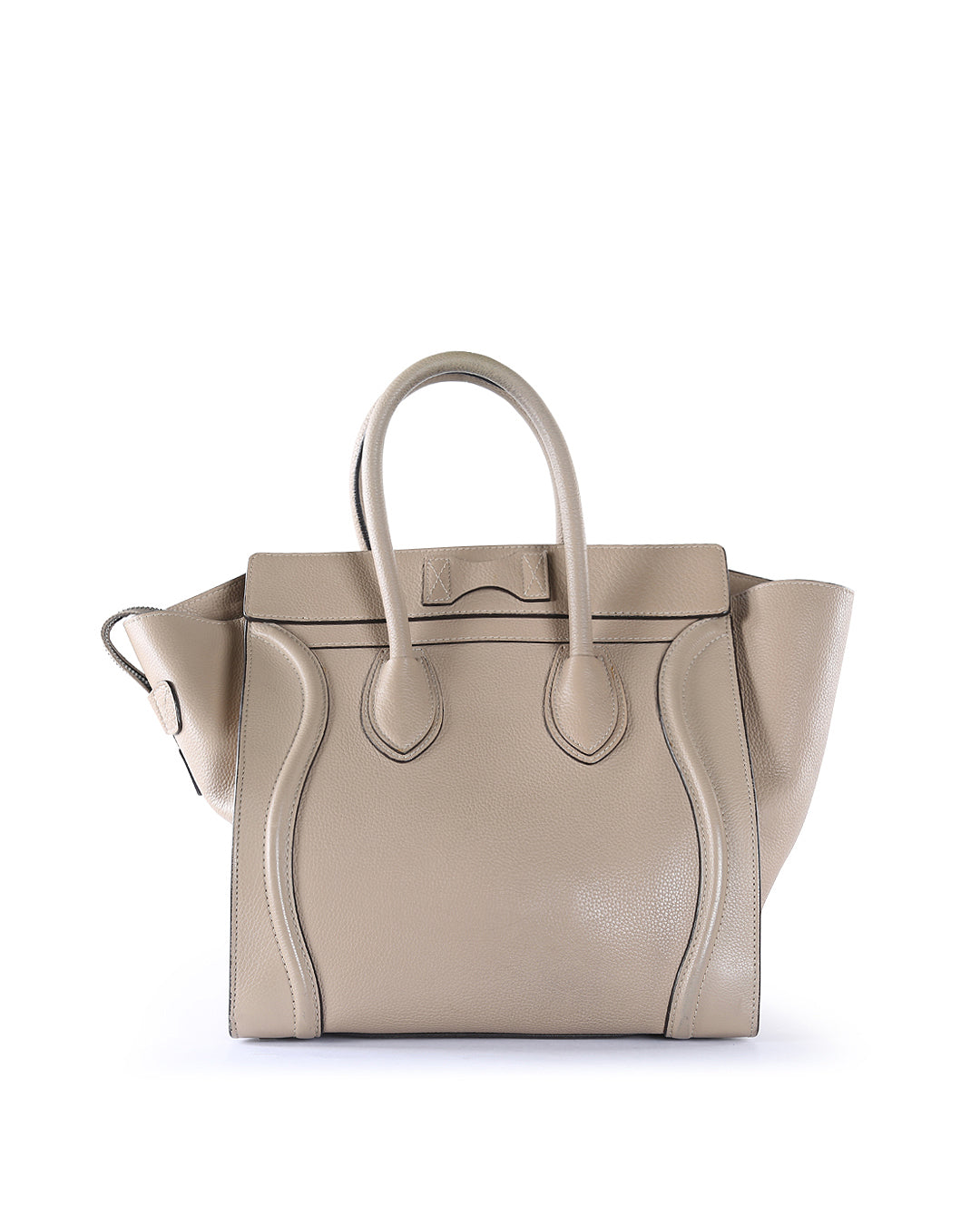 Celine Beige Leather Medium Luggage Tote Bag