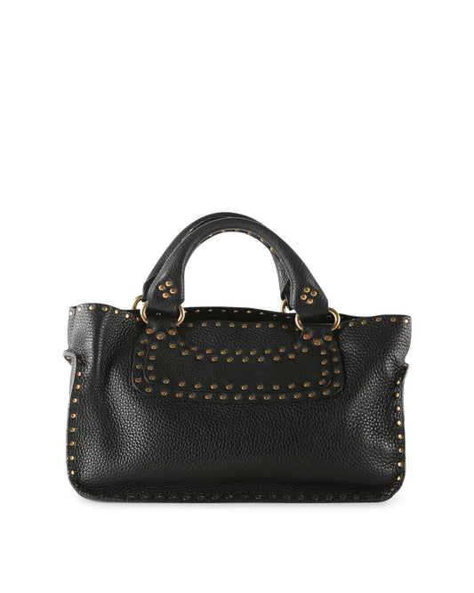 Celine Black Leather Studded Boogie Tote Bag