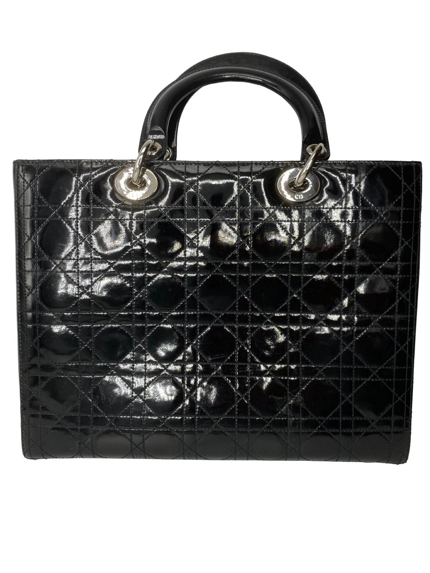 Dior Lady Dior Patent Leather Handbag