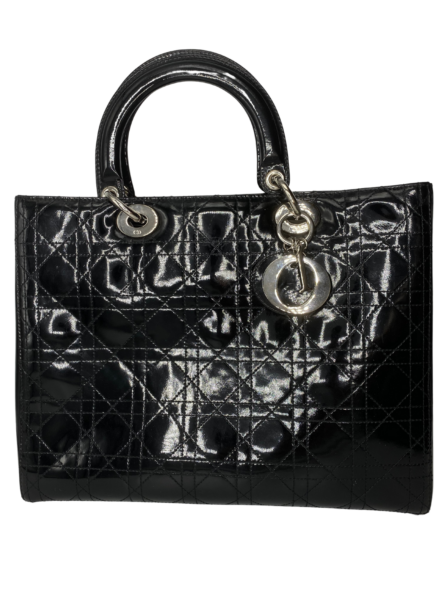 Dior Lady Dior Patent Leather Handbag