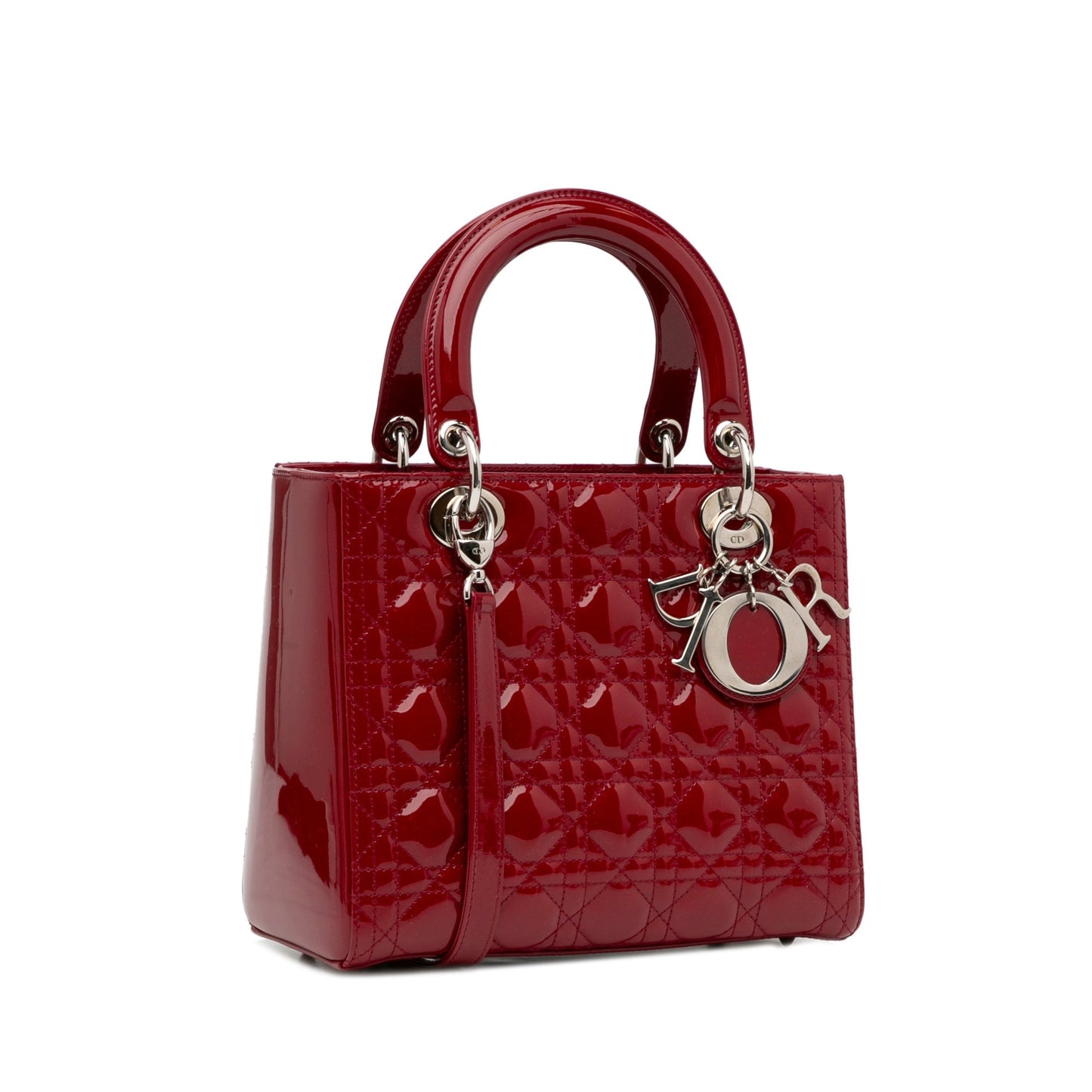 Dior Lady Dior Medium Red Patent Leather