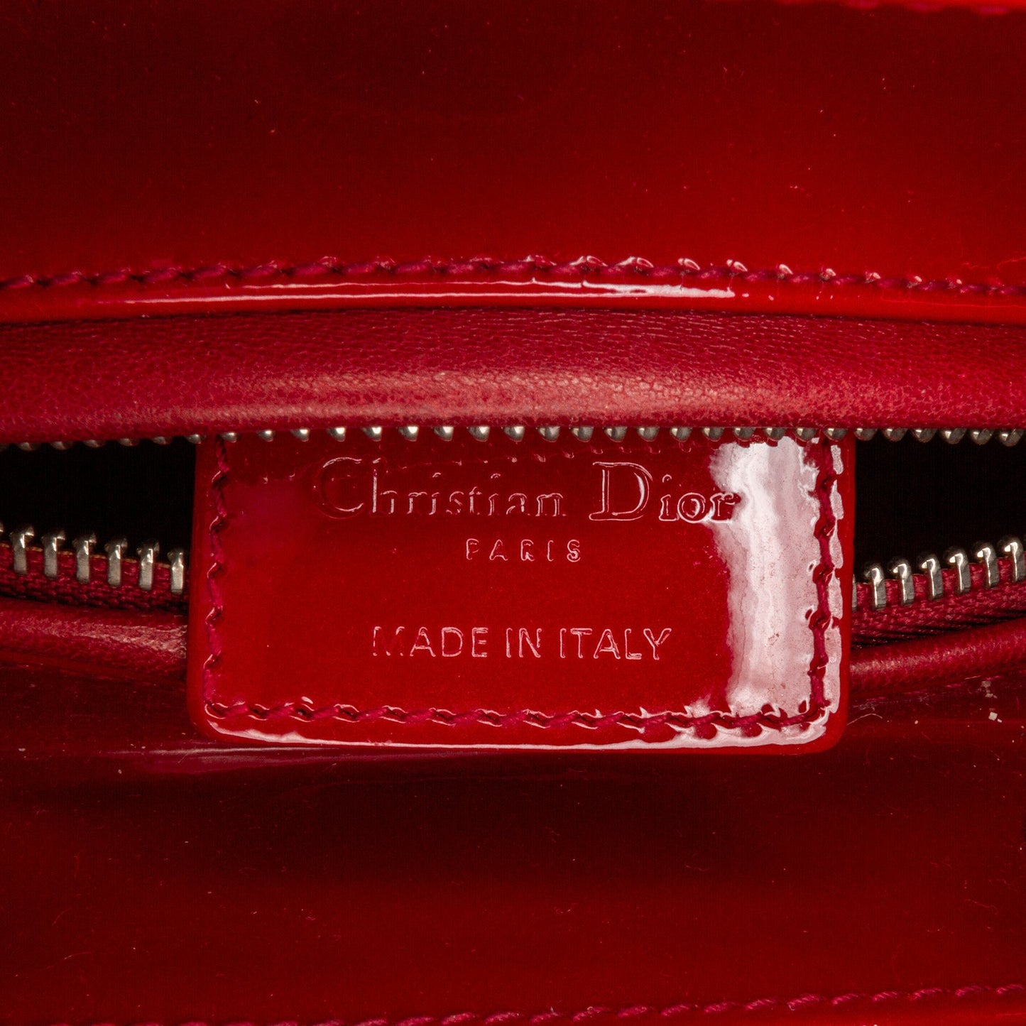 Dior Lady Dior Medium Red Patent Leather