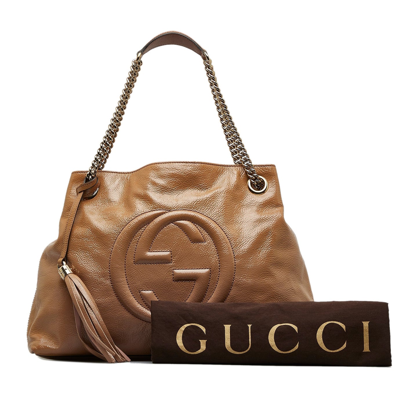 GUCCI Medium Patent Soho Chain Tote Tote Bag