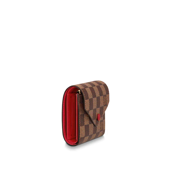 Louis Vuitton Victorine Wallet Damier Ebene Cerise Red