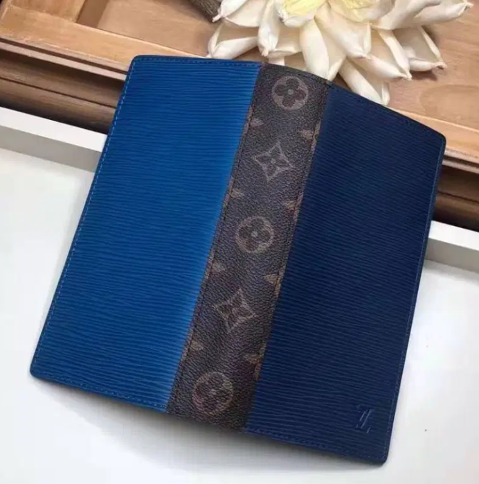 Louis Vuitton Brazza Wallet Epi Leather Blue