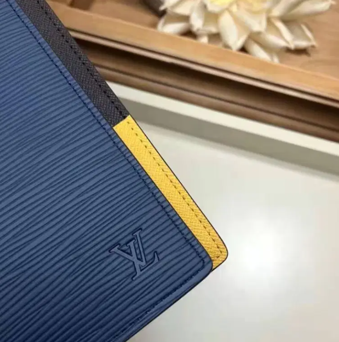 Louis Vuitton Brazza Wallet Epi Leather Blue