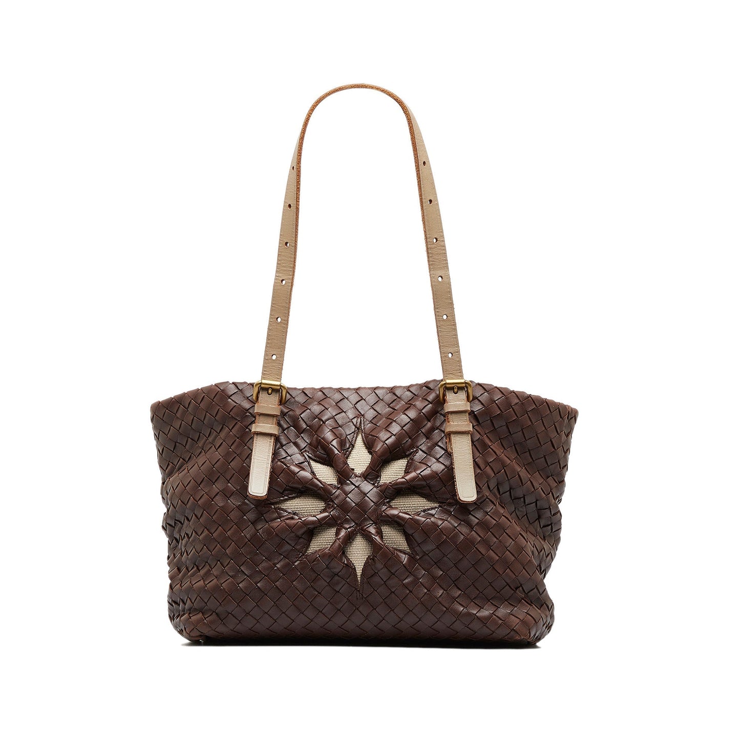 Brown Bottega Veneta Intrecciato Marquise Flower Tote