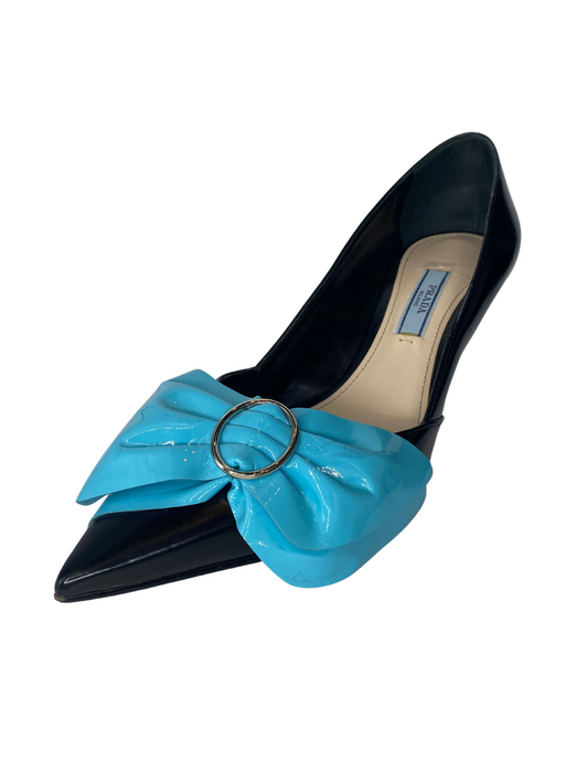 Prada Bow & Patent Leather Heels |US7.5|IT37.5|