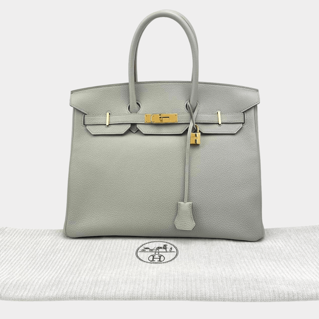 HERMÈS Togo Birkin 35 Gris Perle Pearl Gray w/Gold