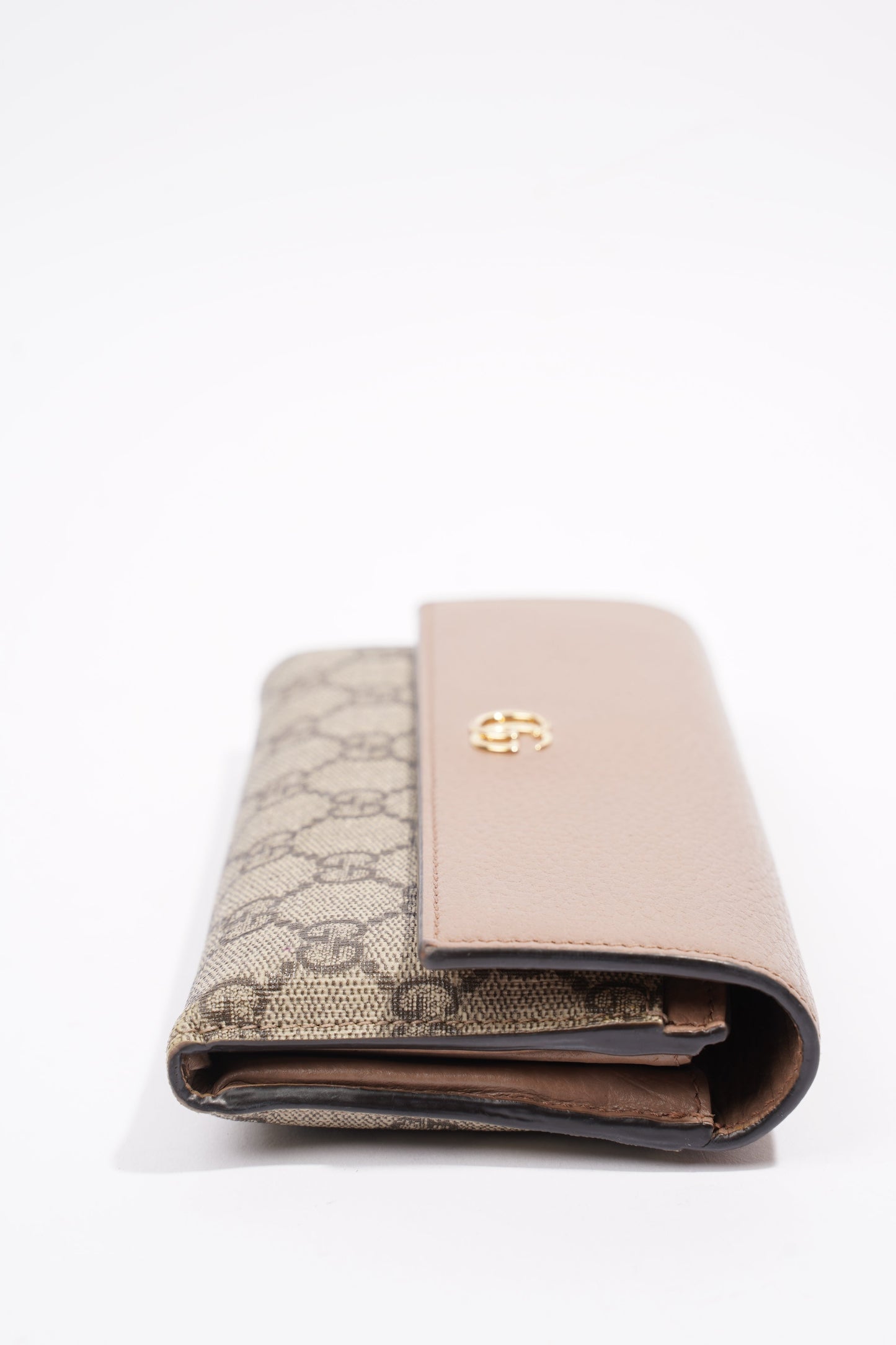 Gucci GG Marmont Continental Wallet Supreme / Dusty Pink Coated Canvas