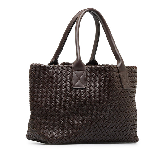 Brown Bottega Veneta Intrecciato Cabat Tote Bag