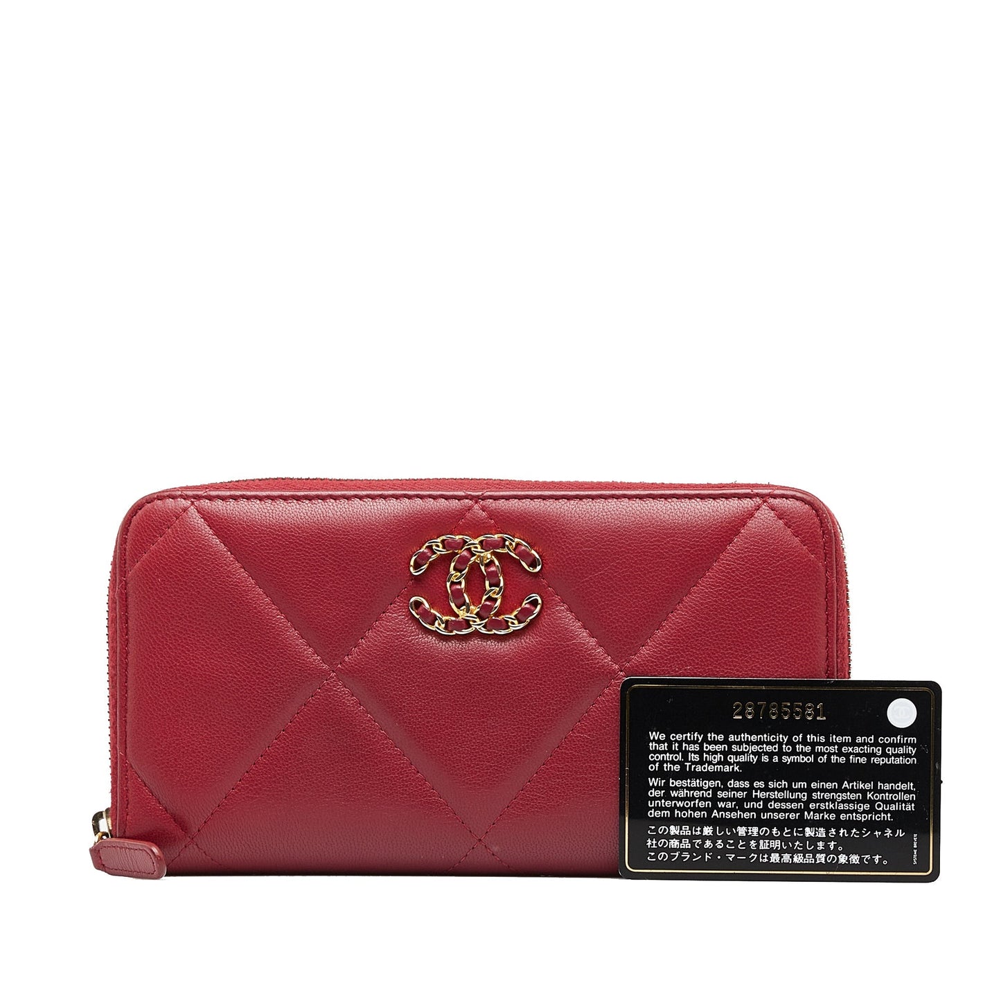 CHANEL 19 Zip Around Wallet Long Wallets