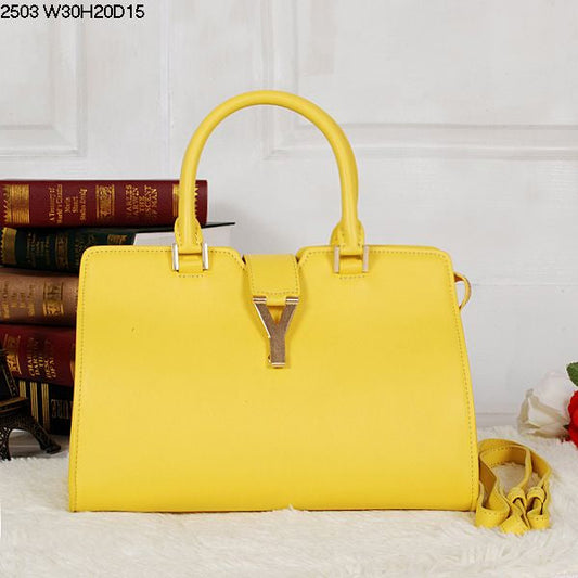 Yves Saint Laurent Cabas Chyc Original Leather Tote Lemon Yellow