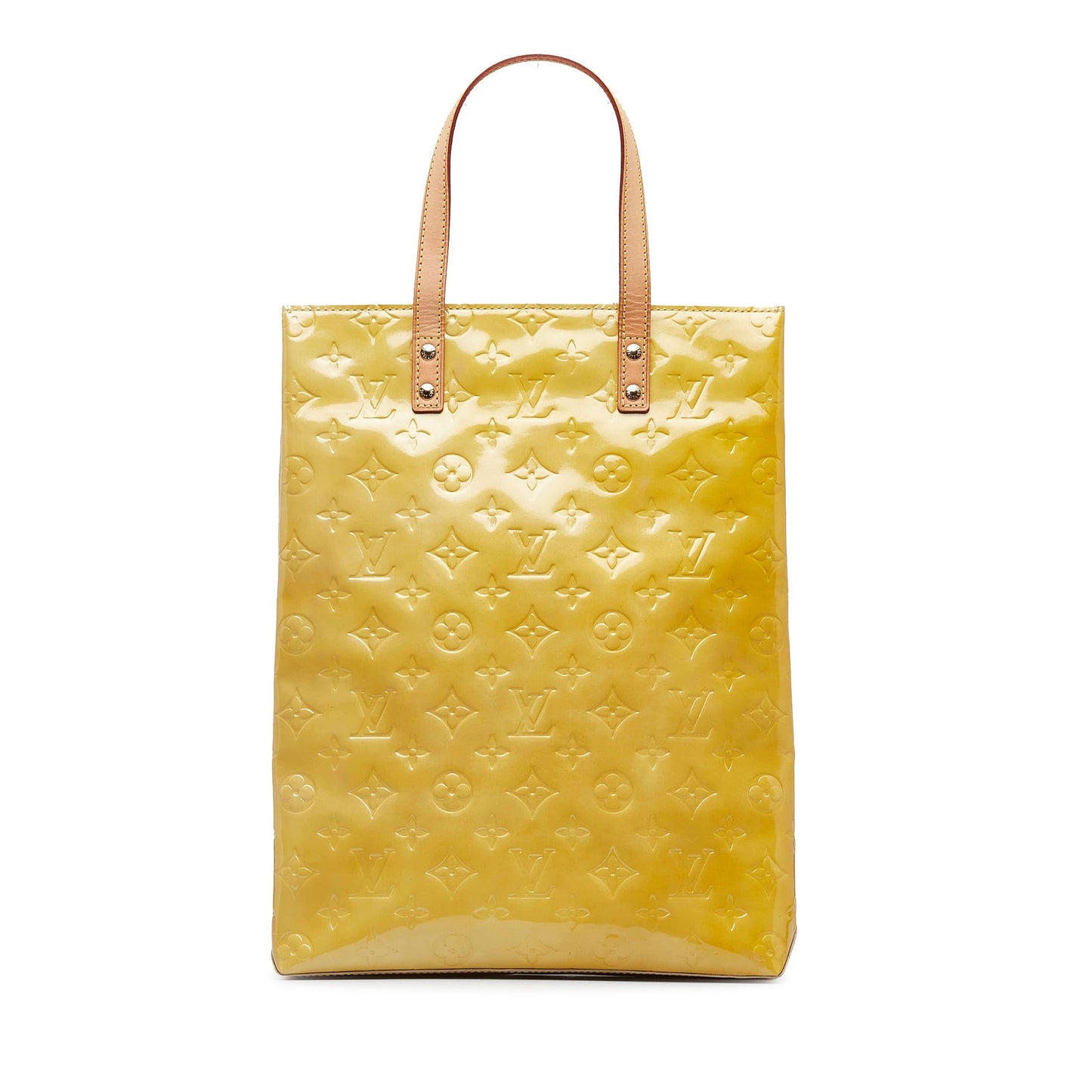 Gold Louis Vuitton Monogram Vernis Reade MM Tote Bag