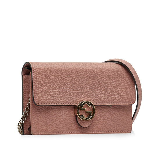 GUCCI Interlocking G Wallet On Chain Crossbody Bag