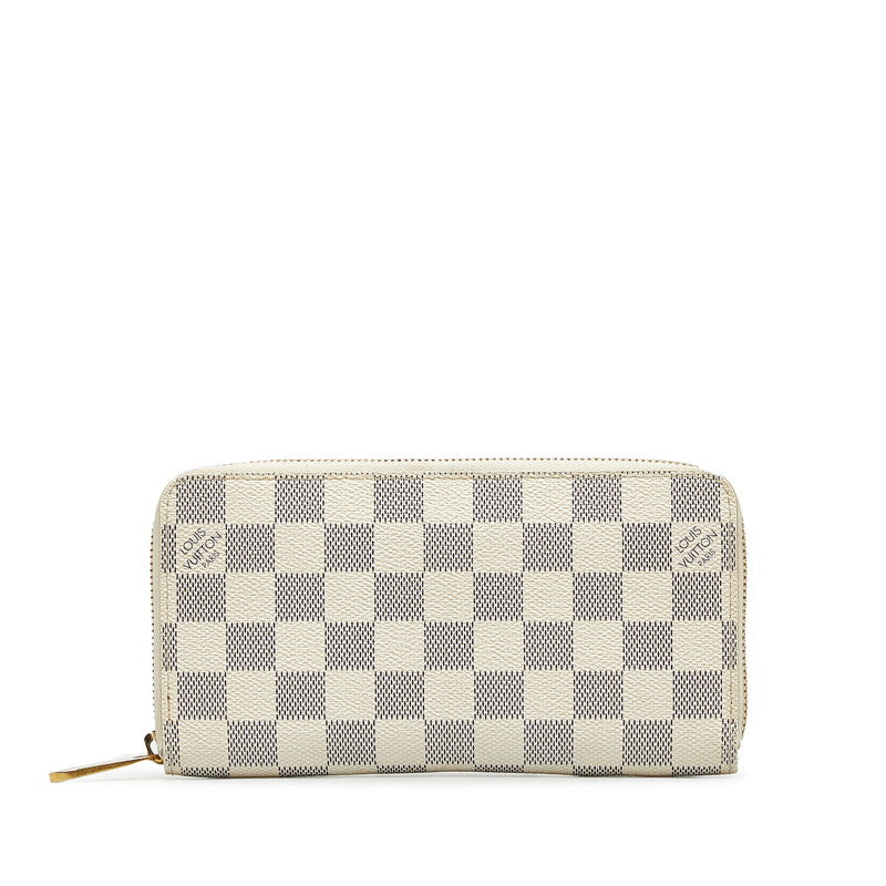 Louis Vuitton Long Zip Wallet in Damier Azur N63503 White