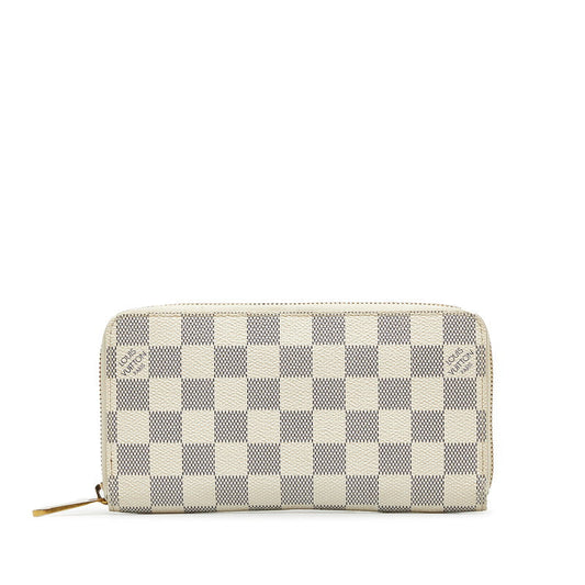 Louis Vuitton Long Zip Wallet in Damier Azur N63503 White